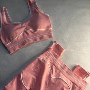 Pink high waisted gym set